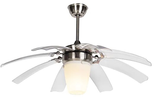 Ventilator de tavan argintiu cu telecomanda - Wings 42 otel