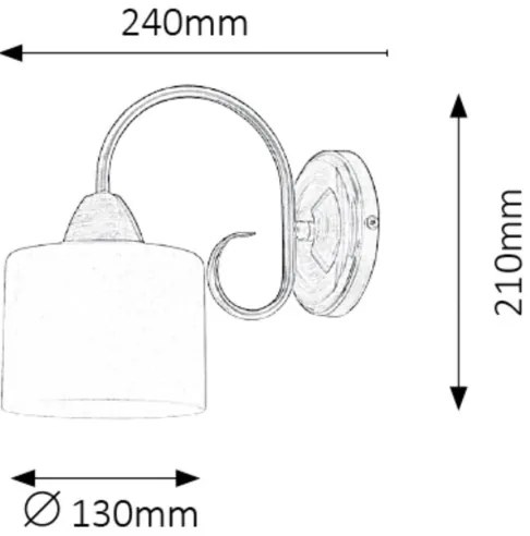 Rabalux 7274 - Aplică perete EDITH 1xE27/60W/230V bronz
