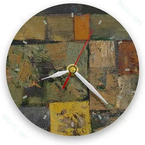 Ceas de perete - Abstract, labirint multicolor 21 cm, lemn