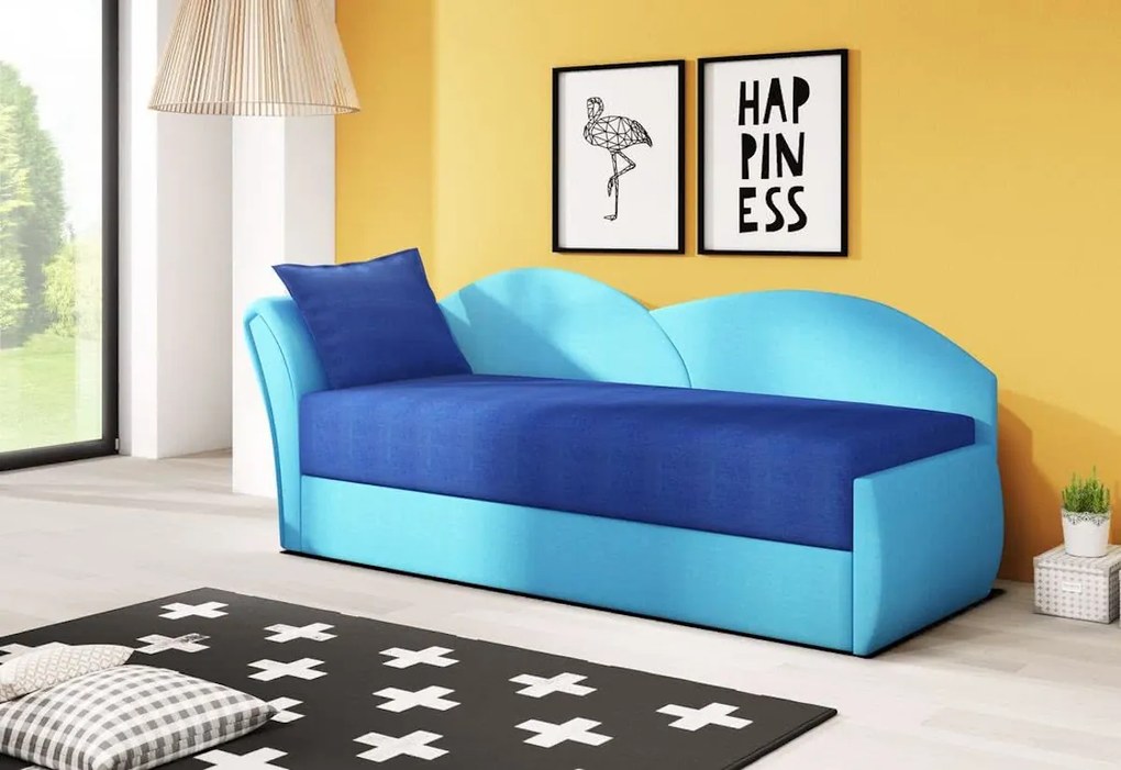 Supermobel Canapea extensibilă AGATA, 200x80x75, ac1 + albastru închis (ac1/alova79), stânga