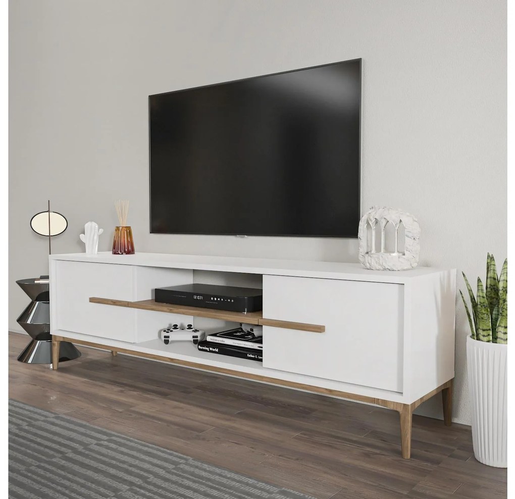 Dulap TV Eslametta (alb + Nuc). 1107292