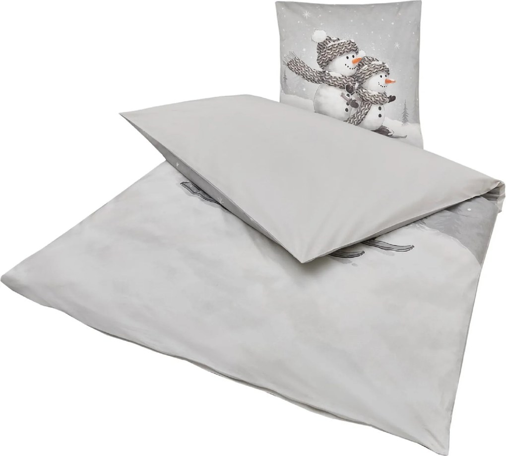 Lenjerie de pat 3D din bumbac Renforce FROSTY gri, 100% bumbac Dimensiune lenjerie de pat: 80 x 80 cm | 135 x 200 cm