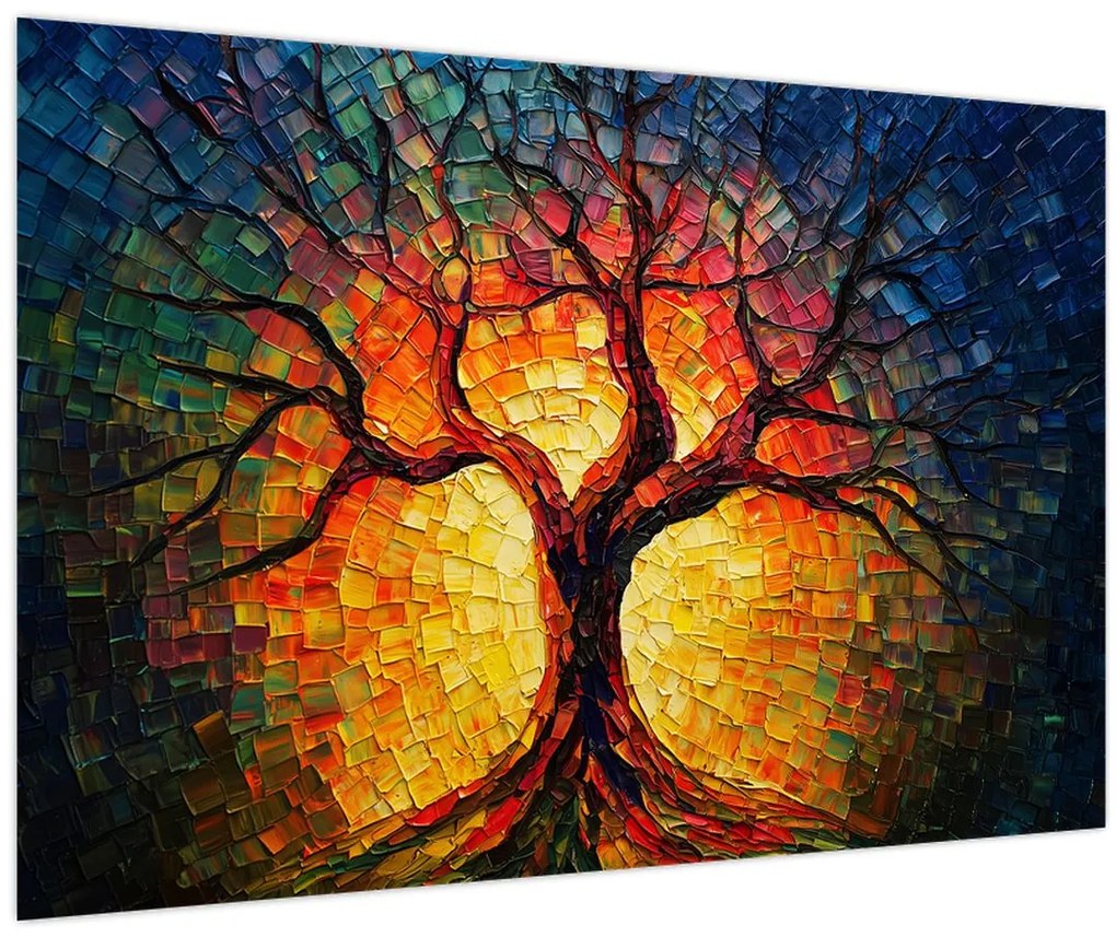 Tablou - Arborele vieții în mozaic (90x60 cm)