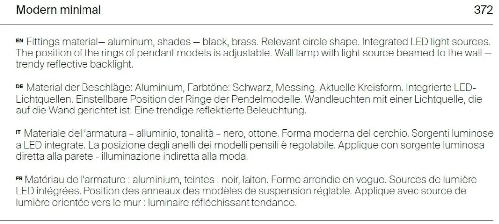 Aplica LED de perete design modern Rim negru 40cm