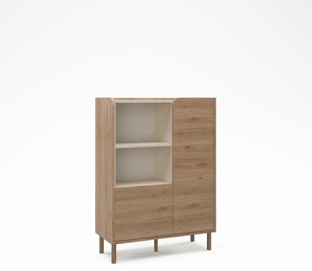 Dulap în culoare naturală cu aspect de lemn de stejar 90x125x40 cm Monza – Marckeric