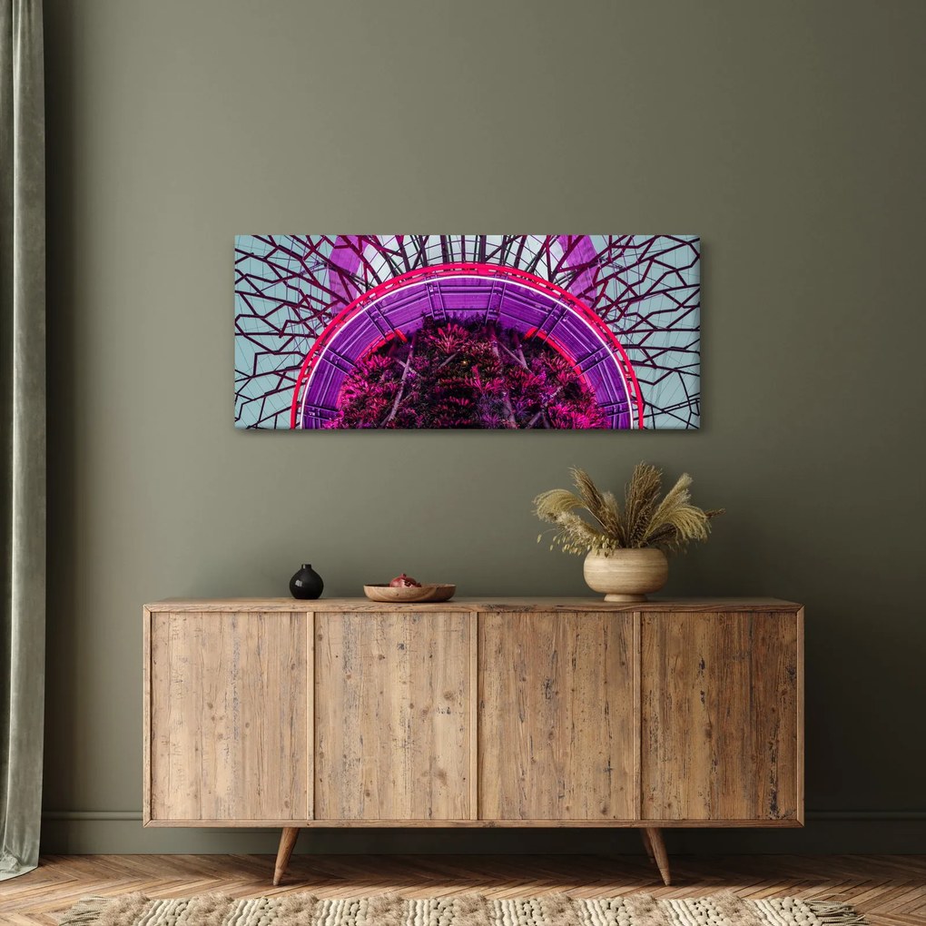 Tablou abstrac - crengi violete (120x50 cm)