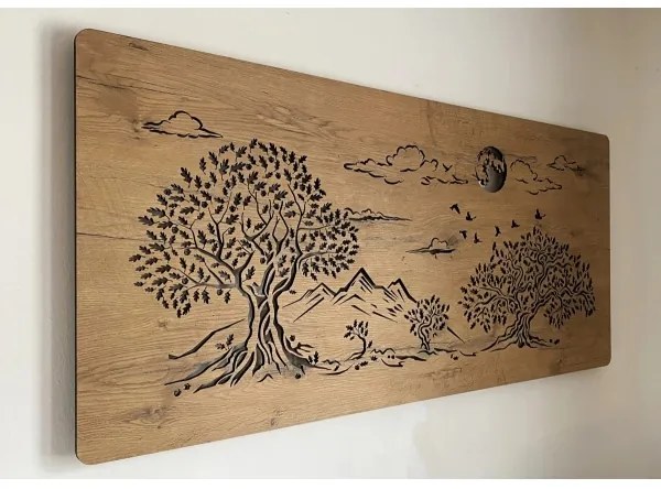 Li-Go 5478/DUB2 - Decorațiune de perete LED reglabilă, 24 W, 230 V, 130 x 60 cm, stejar