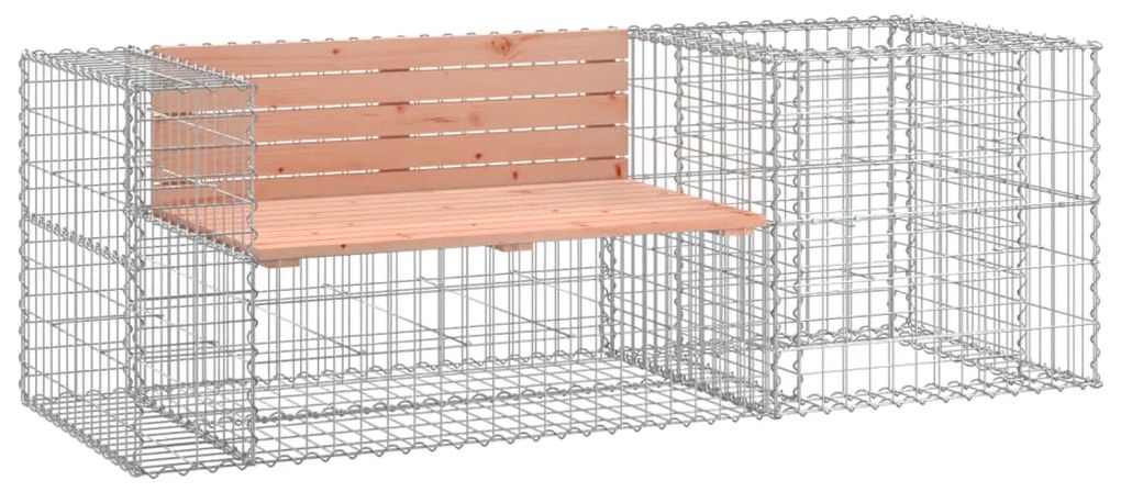 3196243 vidaXL Bancă de grădină & coș gabion, lemn masiv Douglas