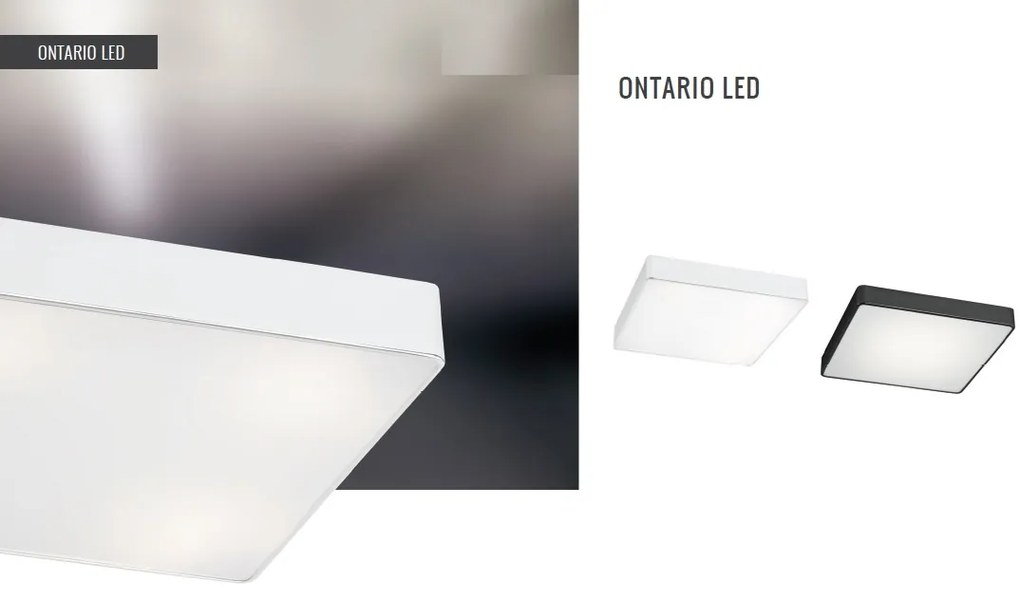 Plafoniera LED patrata design slim ONTARIO 45cm neagra
