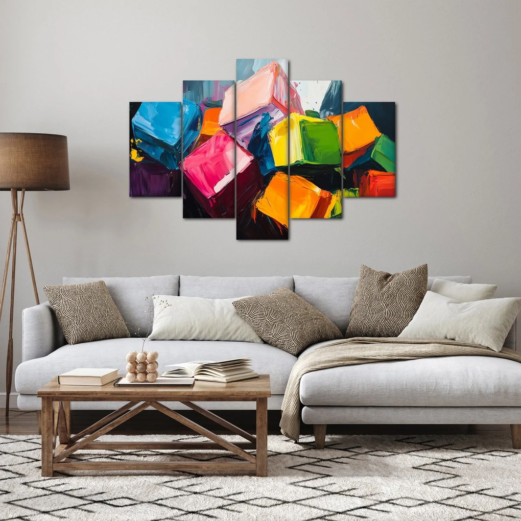 Tablou - Cuburi colorate (150x105 cm)