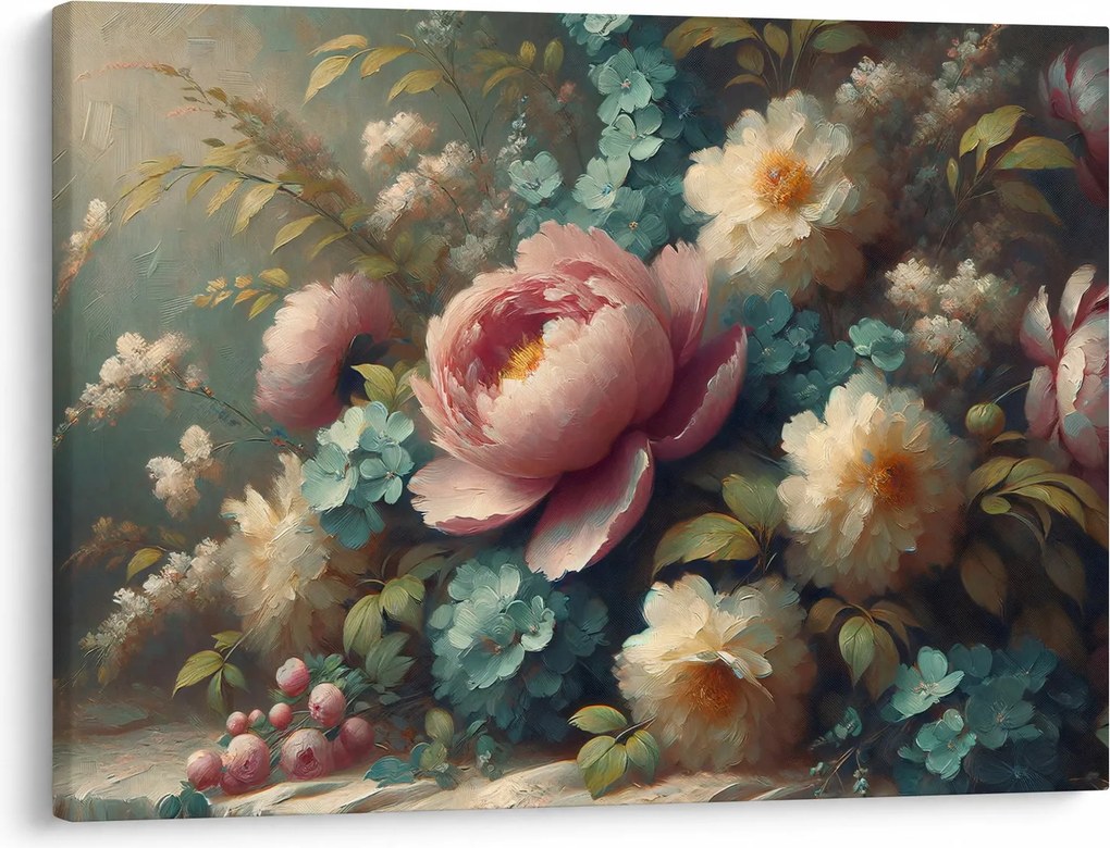 Tablou - Natură moartă cu flori - pictură (70x50 cm)
