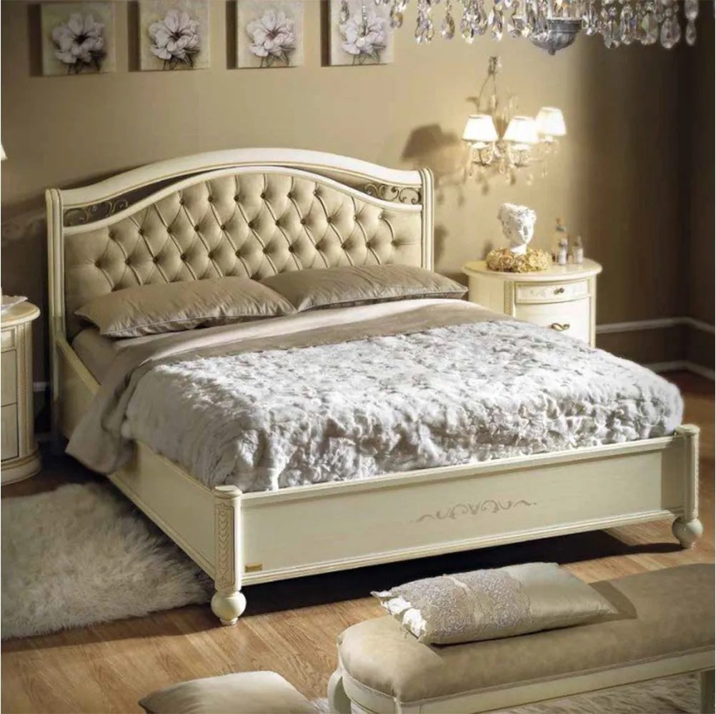 Pat lemn masiv Caterina II 160/180x200cm - 180x200