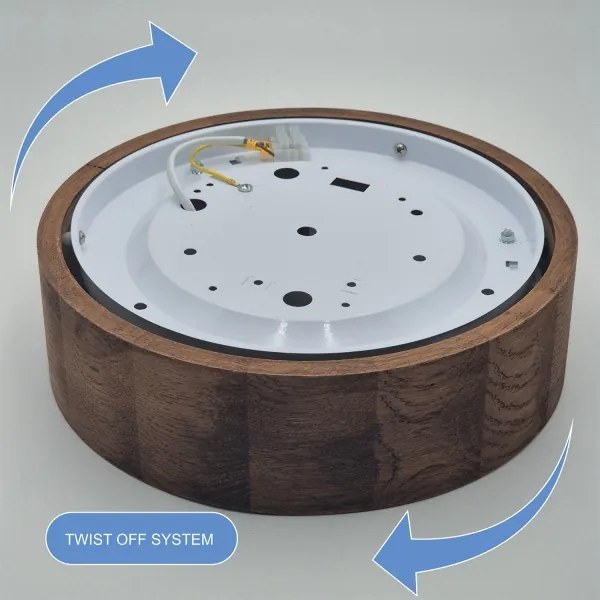 Brilagi - Plafonieră LED RGBW dimabilă CARVALHO 1xE27/15W/230V Wi-Fi, stejar, Ø 27,5 cm