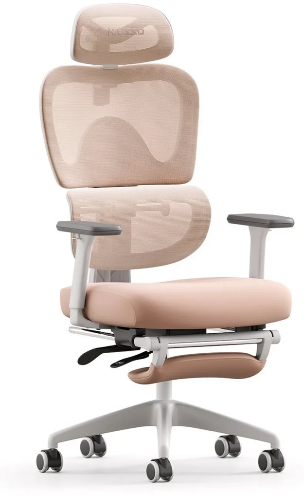 Scaun ergonomic MUSSO E600SE ADAPTIVE, șezut translatabil, cotiere 3D, suport lombar adaptiv, suport picioare, mecanism multifunctional inclinare/blocare, pivotant, Mesh, Roz