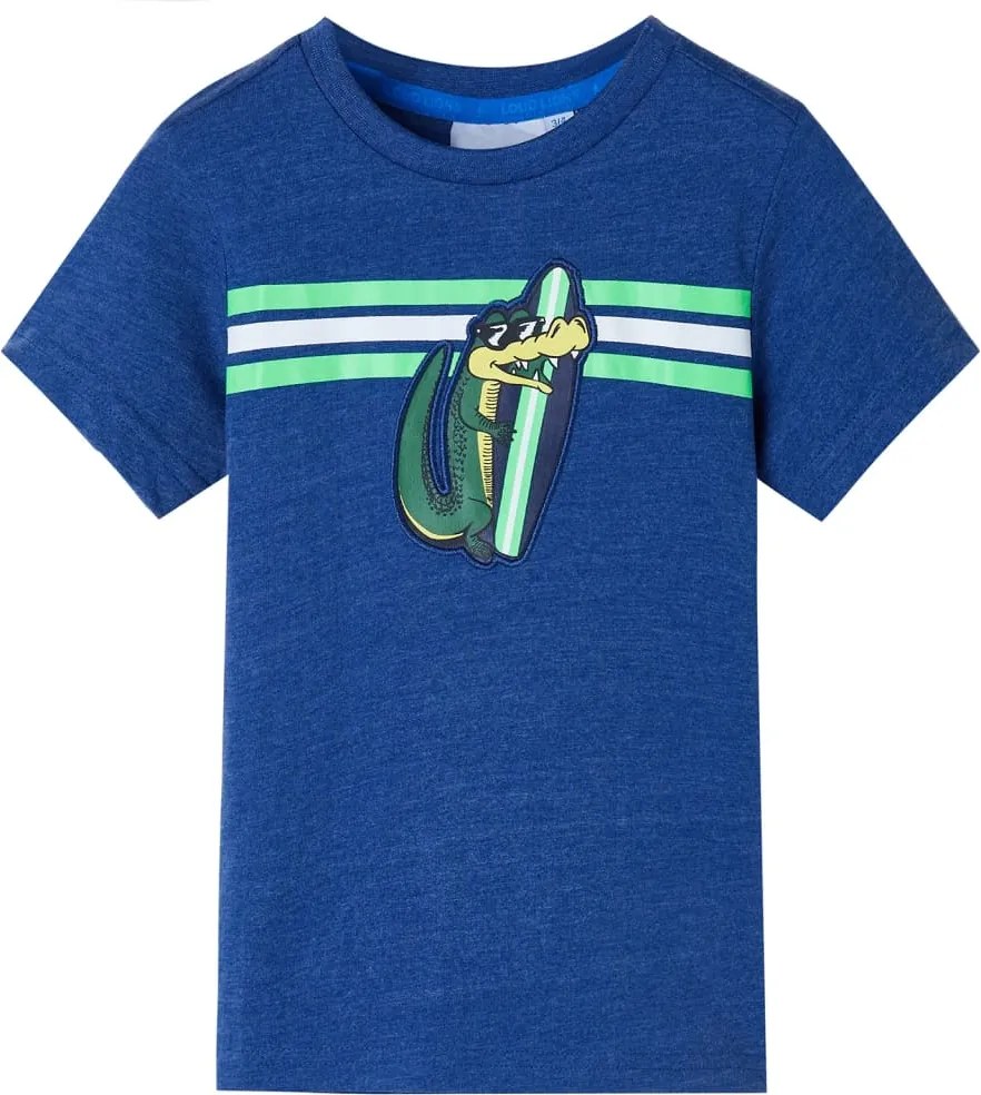 vidaXL Tricou pentru copii, albastru închis melanj, 128