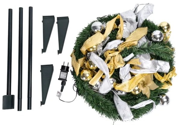 Aigostar - Brad de Crăciun LED pentru exterior 100xLED/230V 1,5m IP44 alb/zla alb cald
