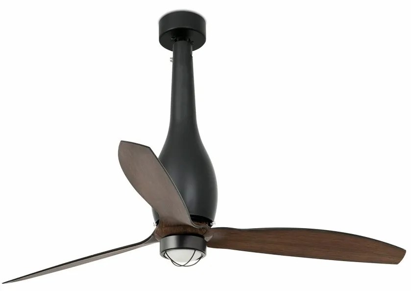 Lustra cu Ventilator si telecomanda ETERFAN M LED negru mat/nuc