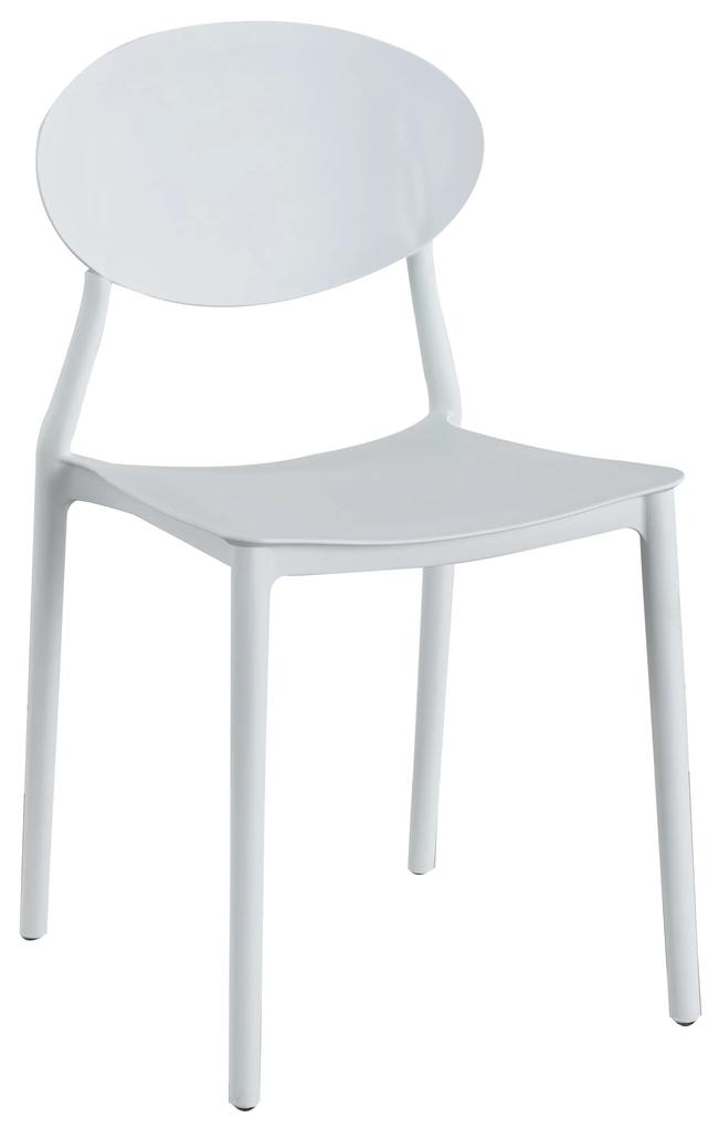 Scaun living Oval, alb, 41x50.5x81 cm