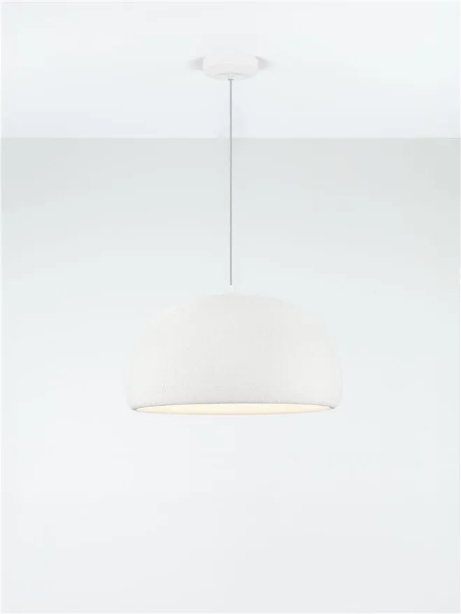 Lustra suspendata cu textura granulata Davo 50cm, alb piatra