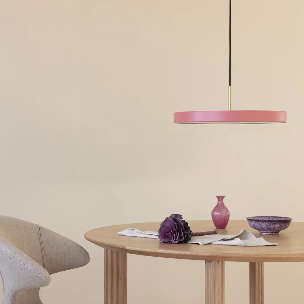 Lustra LED design scandinav Asteria medium - nuance rose/ auriu