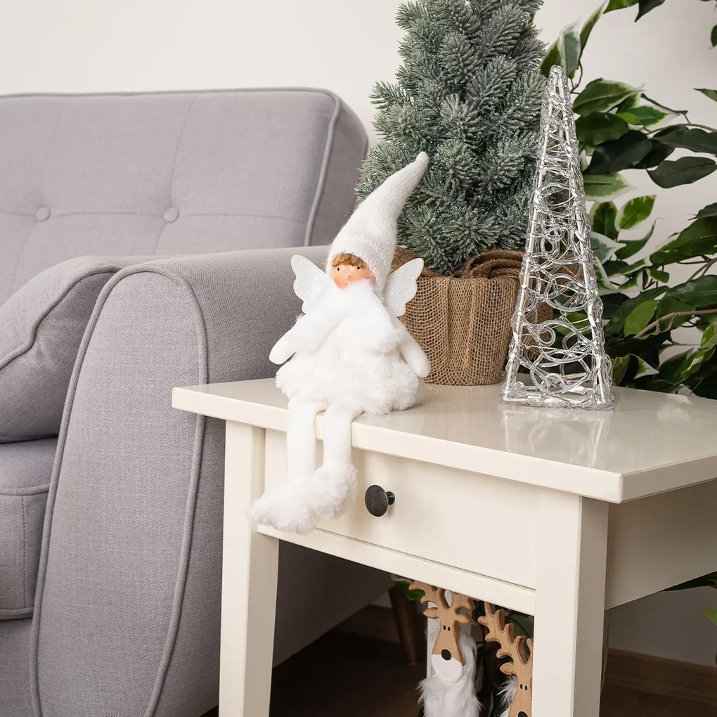 Decorațiuni de Crăciun Îngeraș așezat, 40 cm, alb