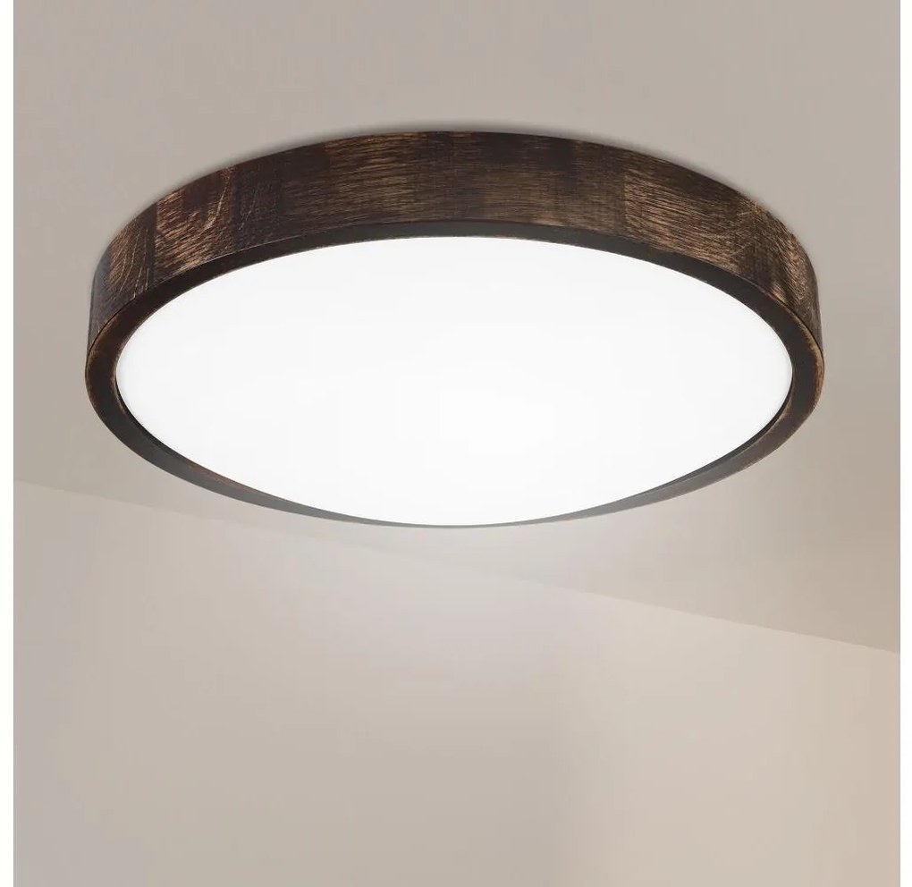 Brilagi - Plafonieră LED CARVALHO SLIM SMOKEY LED/36W/230V, stejar, diam. 37,5 cm