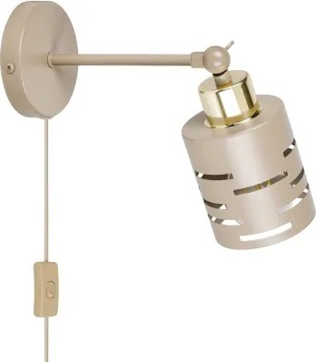 Aplica de perete cu spot și întrerupător ELEN 1xE27/35W/230V bej/auriu