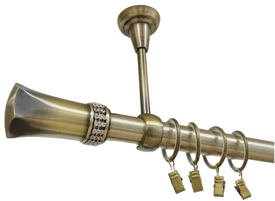 Galerie simpla tavan PLUTON CRYSTAL - 25mm - aur antic (Alege marime: 320 cm)