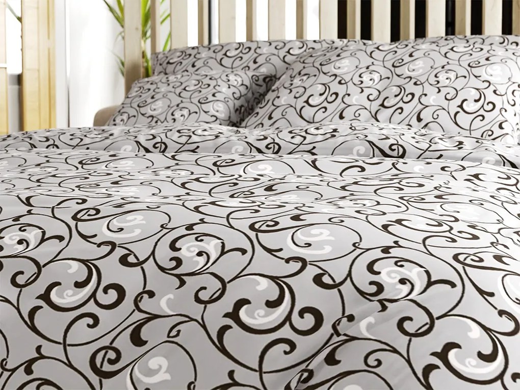 Orient lenjerie de pat din bumbac gri Inchidere: Fermoar