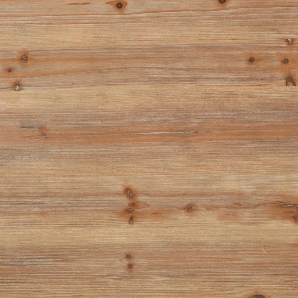 Birou cu piedestal, lemn masiv de brad si otel, 100x50x76 cm