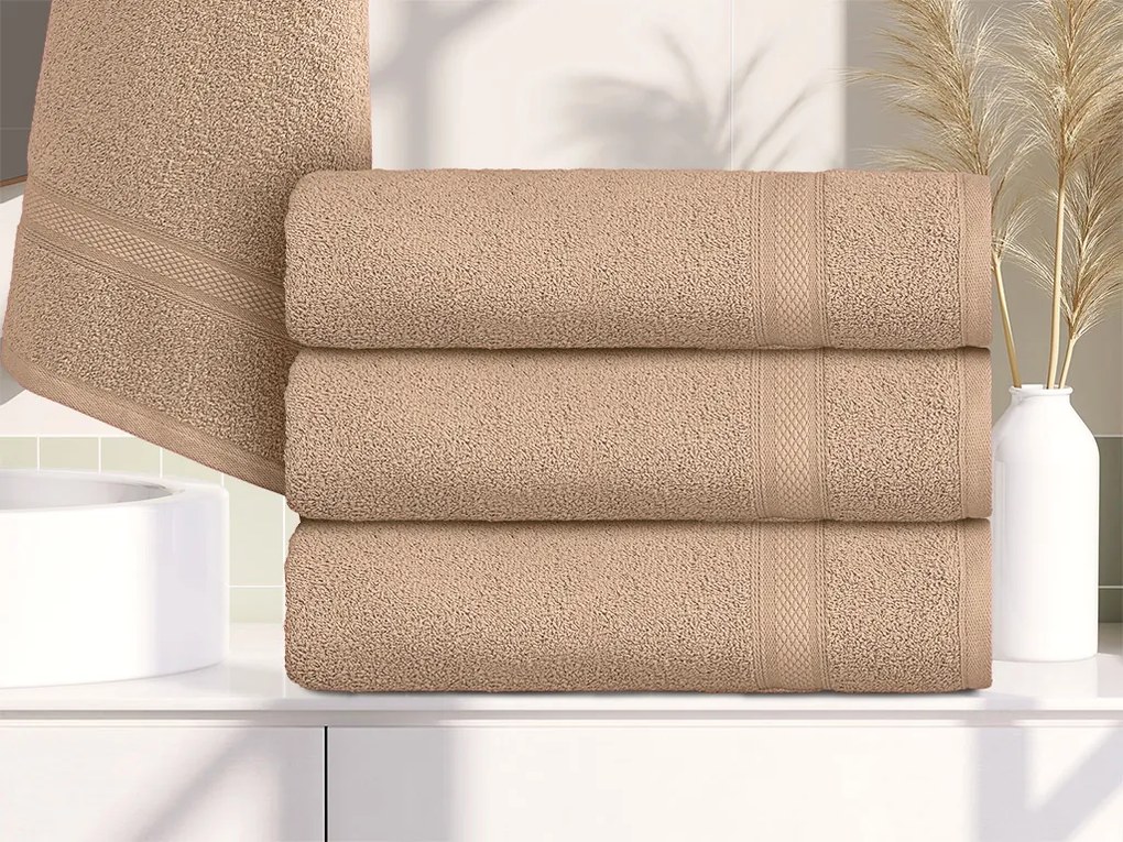 1x prosop de baie CLARYSSE ELEGANCE 70x140 cm + 1x prosop CLARYSSE 60x110 cm 100% bumbac, culoare nisipiu