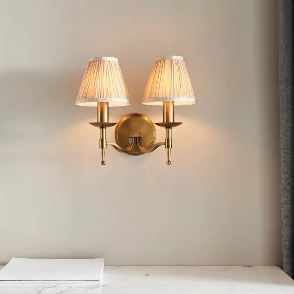 Endon 63654 - Aplica de perete STANFORD 2xE14/40W/230V alamă/bej
