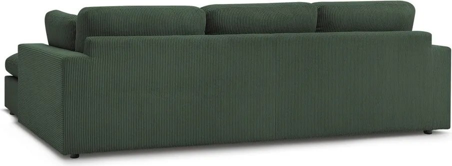 Colțar verde cu tapițerie din catifea reiată Belair – Bobochic Paris