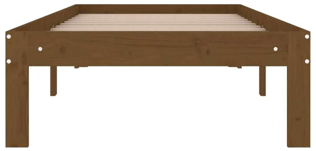 Cadru de pat Small Single 2FT6 maro miere 75x190 cm lemn masiv maro miere, 75 x 190 cm
