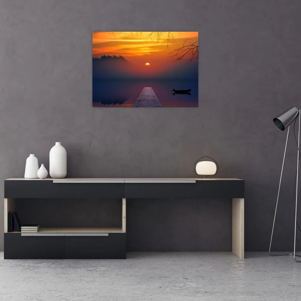 Tablou cu podul în apus de soare (70x50 cm)