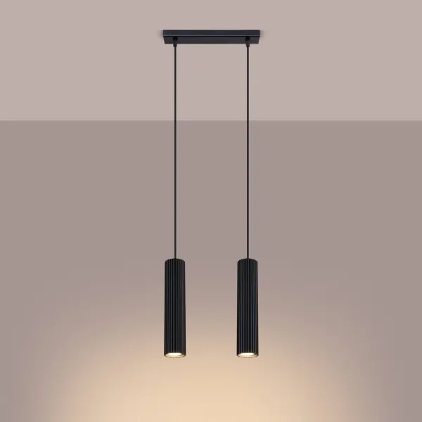 Lustră pe cablu Sollux SL.1574 KARBON 2xGU10/10W/230V negru