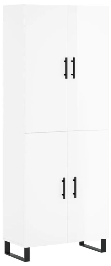 3195701 vidaXL Dulap înalt, alb extralucios, 69,5x34x180 cm, lemn compozit