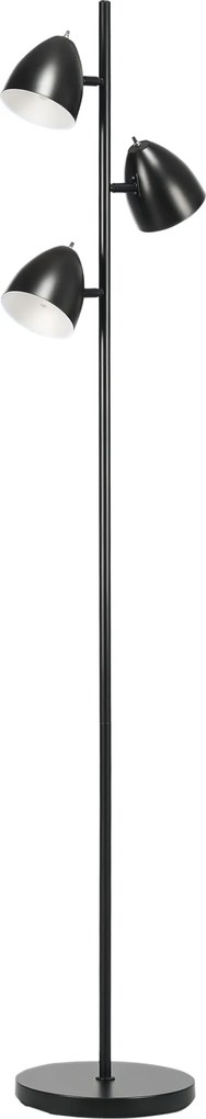 HOMCOM Lampadar de salon design industrial 3 abajururi reglabile din otel 38 x 28 x 169 cm negru | Aosom Romania