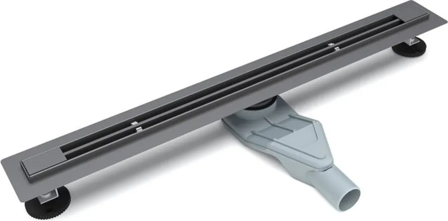 Set rigola pentru dus plus capac Inter Ceramic New Generation Slim 60 cm finisaj Gun Grey mat