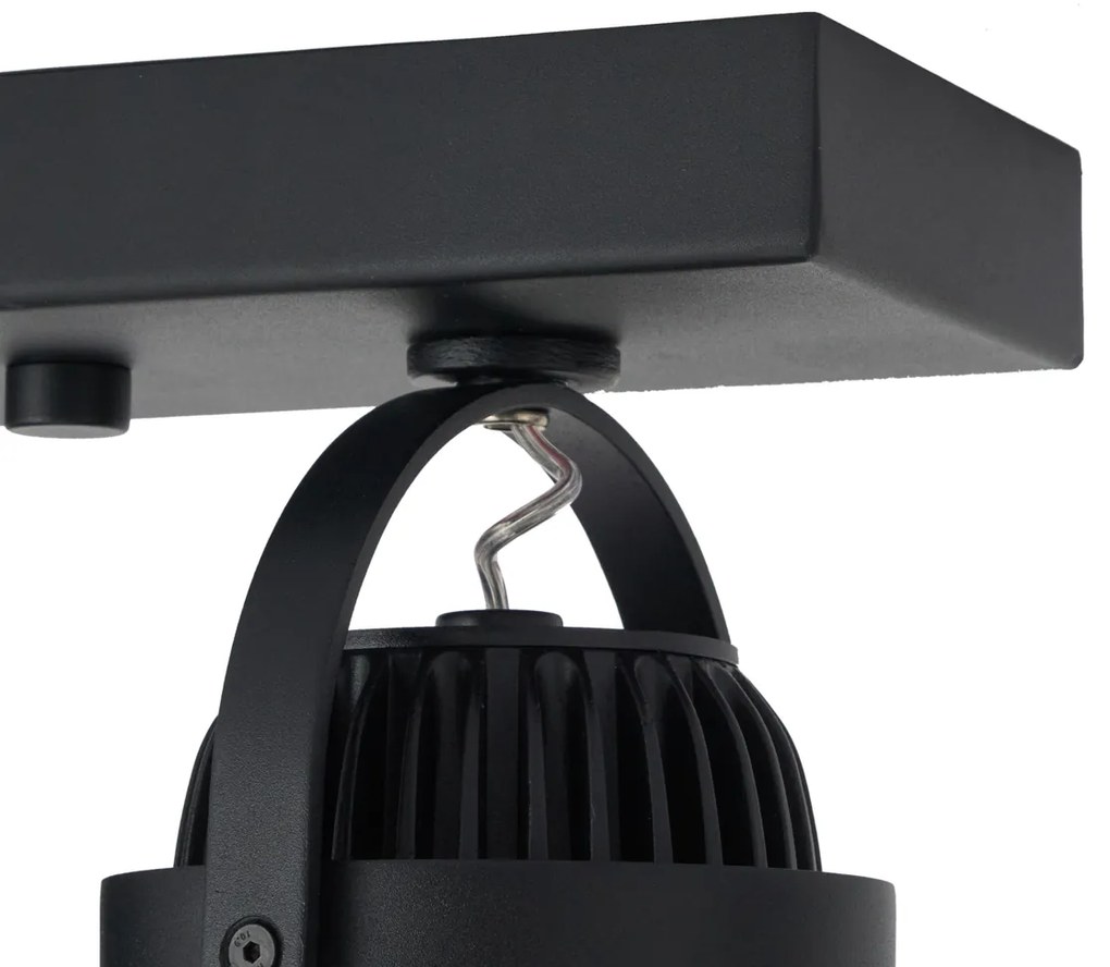 Spot modern negru montat la suprafață, cu LED dimabil inclus, cu 2 lumini - Apollo