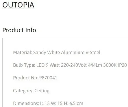 Spot LED aplicat stil minimalist OUTOPIA alb