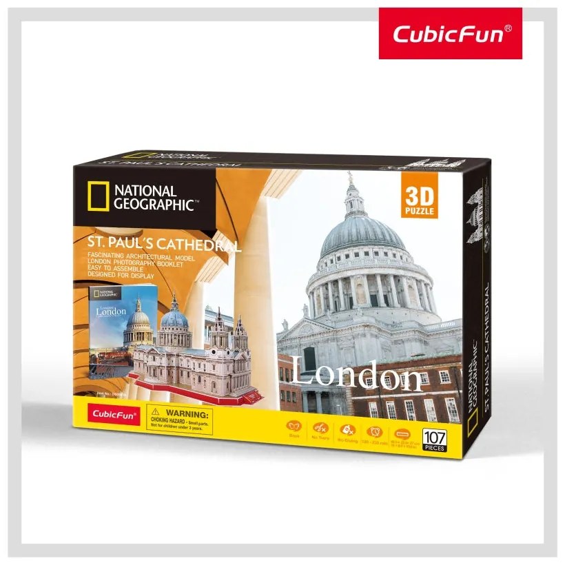 PUZZLE 3D + BROSURA - CATEDRALA ST. PAUL 107 PIESE - CUBICFUN (CUDS0991H)