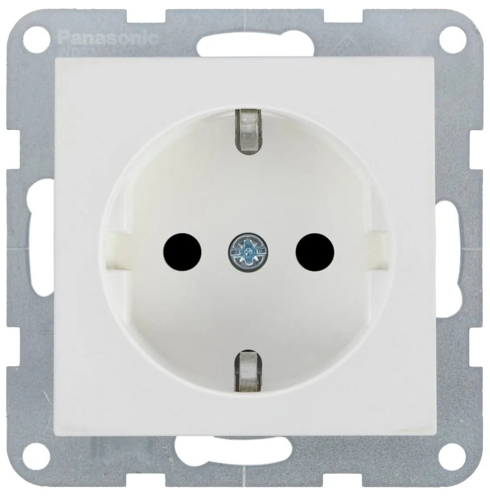 Priza simpla cu impamantare 16A, IP20, Seashell, Panasonic Karre Plus 55 Soft Touch