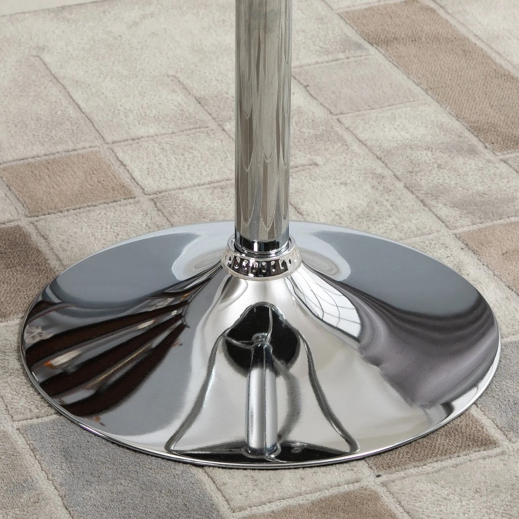Masa Moderna de Bar HOMCOM, Multifunctionala, Metal si Imitatie de piele Neagra, Φ65x66-90cm | Aosom RO