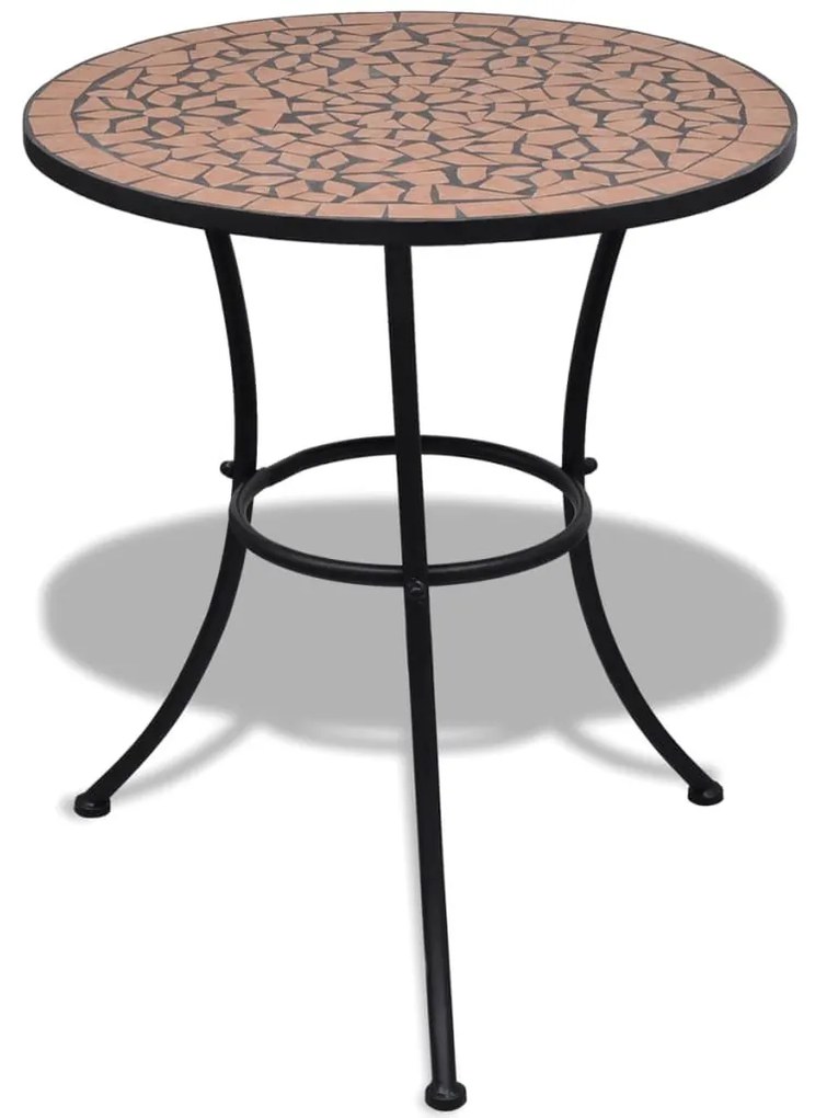 Set mobilier bistro, 3 piese, caramiziu, placi ceramice