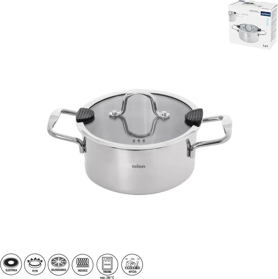 Cratiță cu capac din oțel inoxidabil 1,2 l Venice – Orion