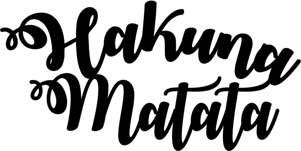 Decoratiune perete HAKUNA MATATA, negru, metal, 70x45 cm