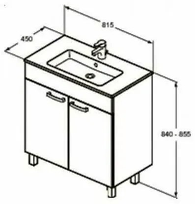 Dulap cu picioare Ideal Standard Tempo pal alb 81 cm