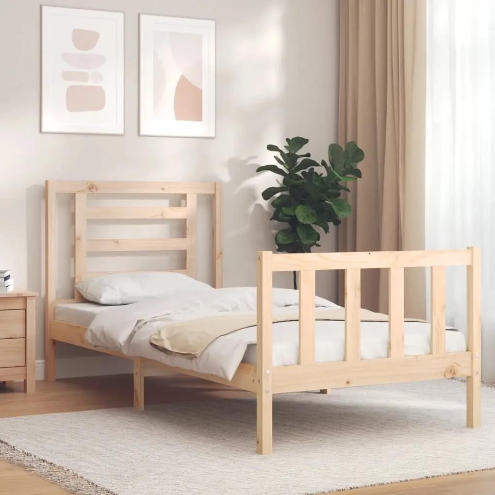 3192866 vidaXL Cadru de pat cu tăblie, 90x200 cm, lemn masiv