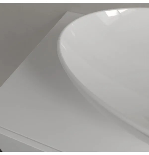 Lavoar pe blat, Villeroy&amp;Boch Loop&amp;Friends, material TitanCeram, 56x38cm, fara preaplin, Alb Alpin, 4A470101